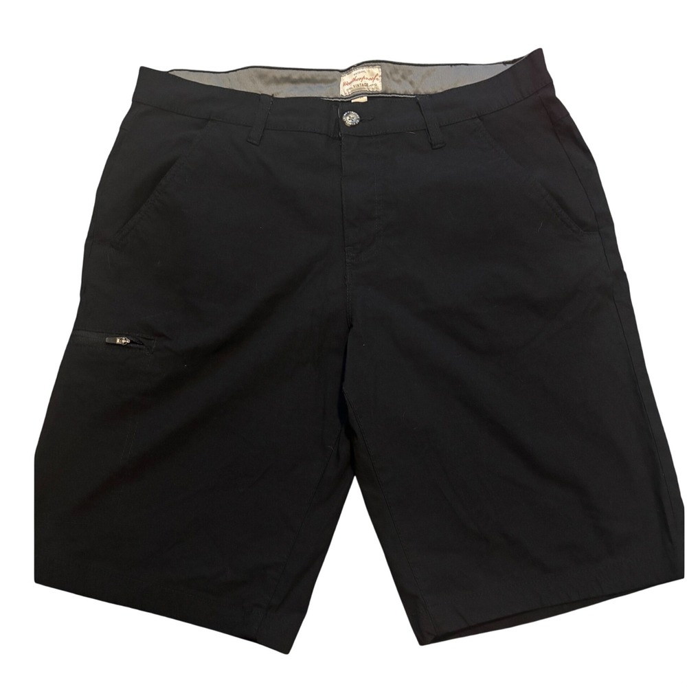 Weatherproof Vintage Mens Black Utility Cargo Shorts Size 34 Outdoor Hiking